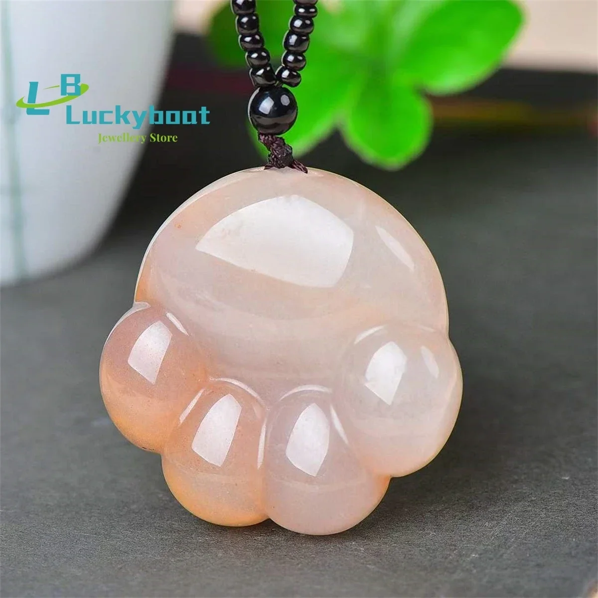 Natural Gold Thread Jade Cat Claw Pendant Sweater Chain Exquisite and Versatile Simple and Fashionable for Men and Women