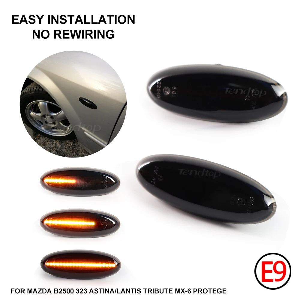 Dynamic Car Turn Signal Lamp LED Side Marker Lights For Mazda 323 Familia Tribute MX-6 Protege 5 For Ranger South Africa Type