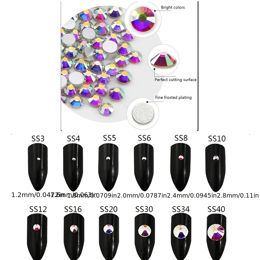 Hotfix Strass di cristallo SS16 SS20 SS30 AB Vetro trasparente Strass Ferro su pietre per indumenti in tessuto Cristallo super luminoso Fai da te