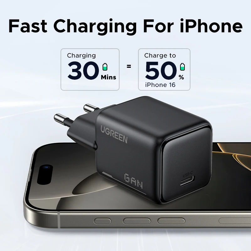 UGREEN 25 واط GaN شاحن PD 3.0 Mini USB C شاحن الهاتف السريع آيفون 16 15 14 برو ماكس سامسونج S25 شاومي اللوحي باد الهواء برو #2