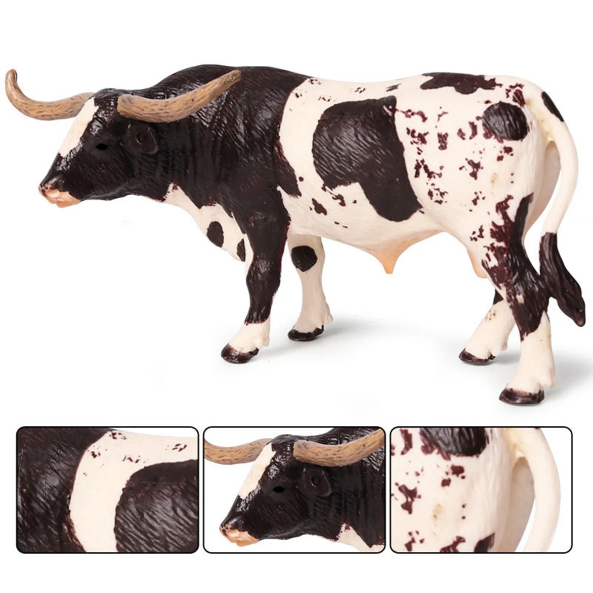 Plastic Texas Longhorn Bull Cattle Animals Action Figures & 14.5X3.5X8.5Cm Classic Black Yak Animals Action Figures