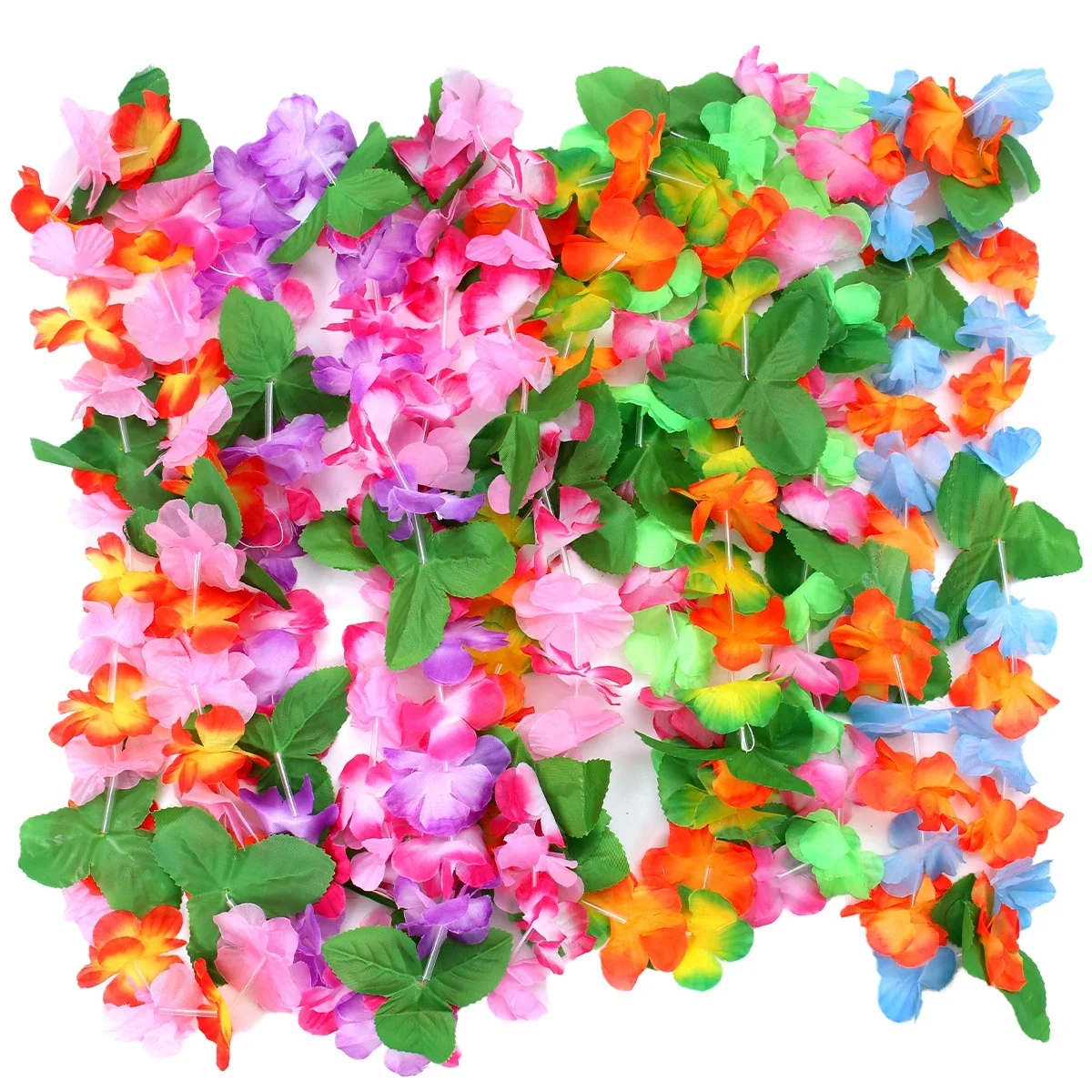 

10pcs Artificial Flower Garland Hawaiian Flower Necklace Hawaiian Party Decorations Hawaii Party Favors Summer Party Supplies