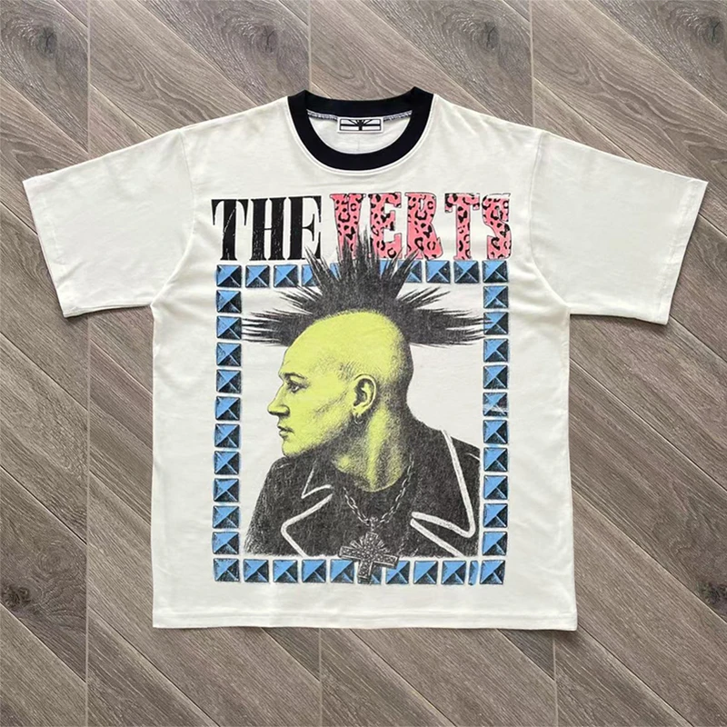

Vertabrae T-shirt Creative Personality Printed High-street Fashion New Men Women Short-sleeved Punk-style Tops Cotton Tee