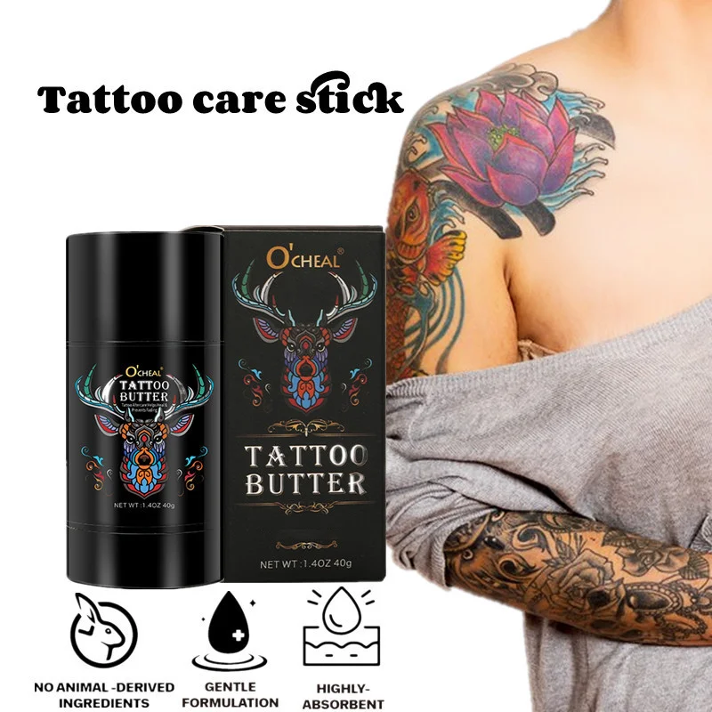 1pc Rotating Tattoo Care Balm, moisturizing & hydrating, contains menthol and glycerin. Suitable for all skin types. Hydrates an
