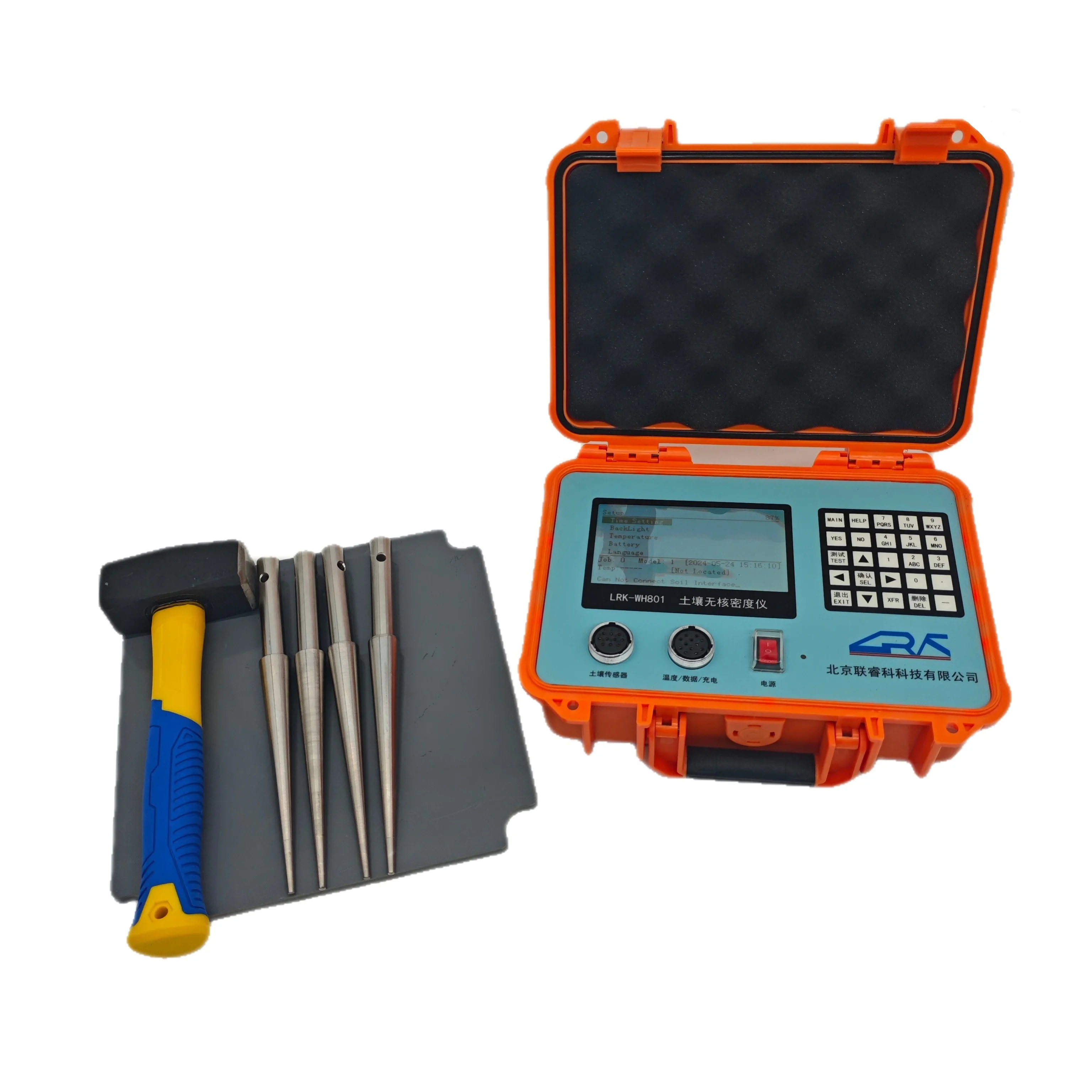 Electronic soil densitometer, moisture densitometer, compaction tester