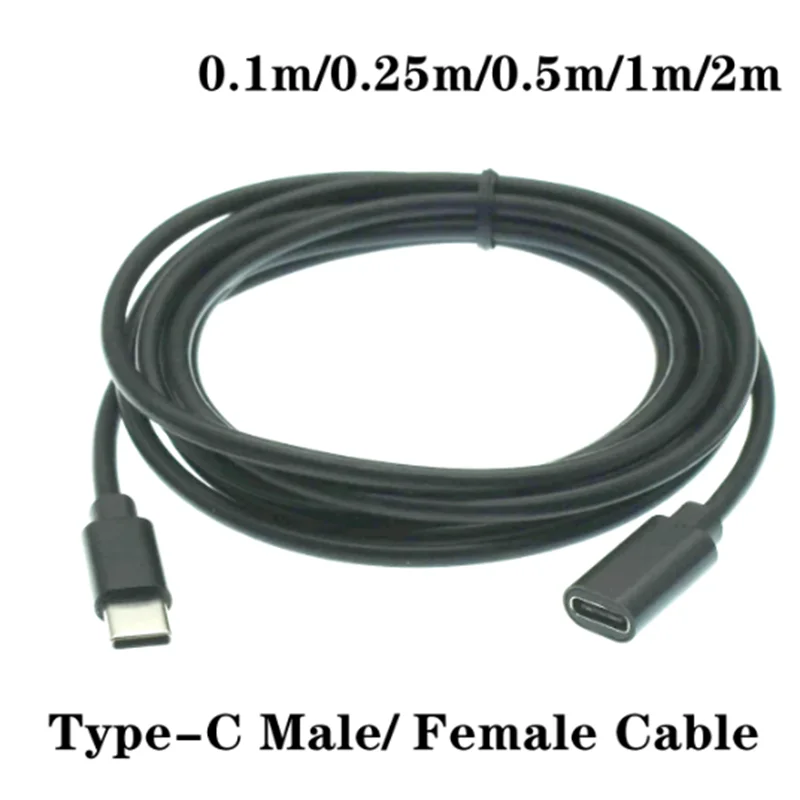 Usb C Type-c Extension Cord Type-c Male To Female Fast charging Date Short Cable Extensor Charger Connector 10CM/25CM/0.5M/1-2M