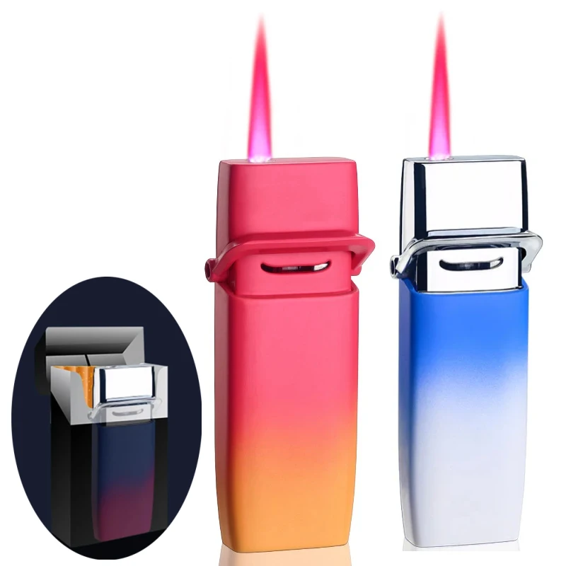 

New Windproof Gradient Inflatable Portable Lighter Metal Sparkling Cigar Outdoor Lighter Cigarette Accessories Smoking Gift