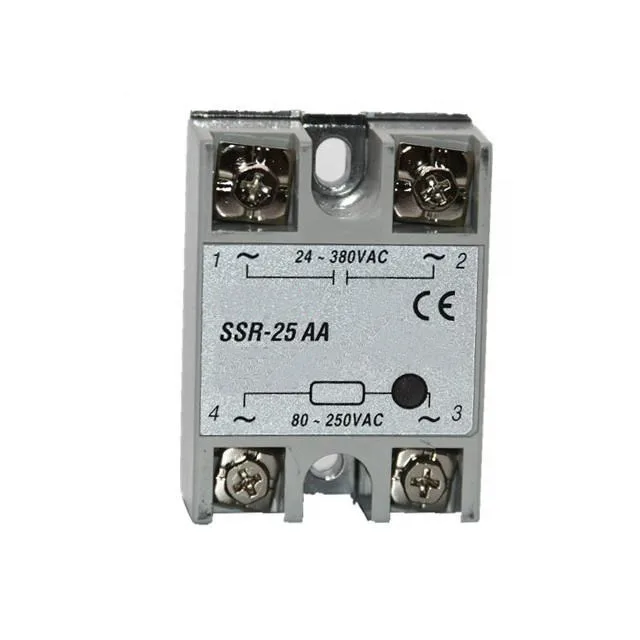 10pcs SSR-25AA Single Phase Solid State Relay 25A AC Control AC SSR25AA