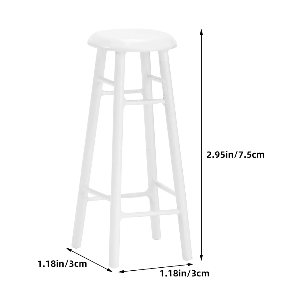 2 قطعة مقعد مرتفع مصغر حرفة خشبية واقعية لدمية ديكور مطبخ لتقوم بها بنفسك الجمعية أثاث صغير محاكاة خمر #6