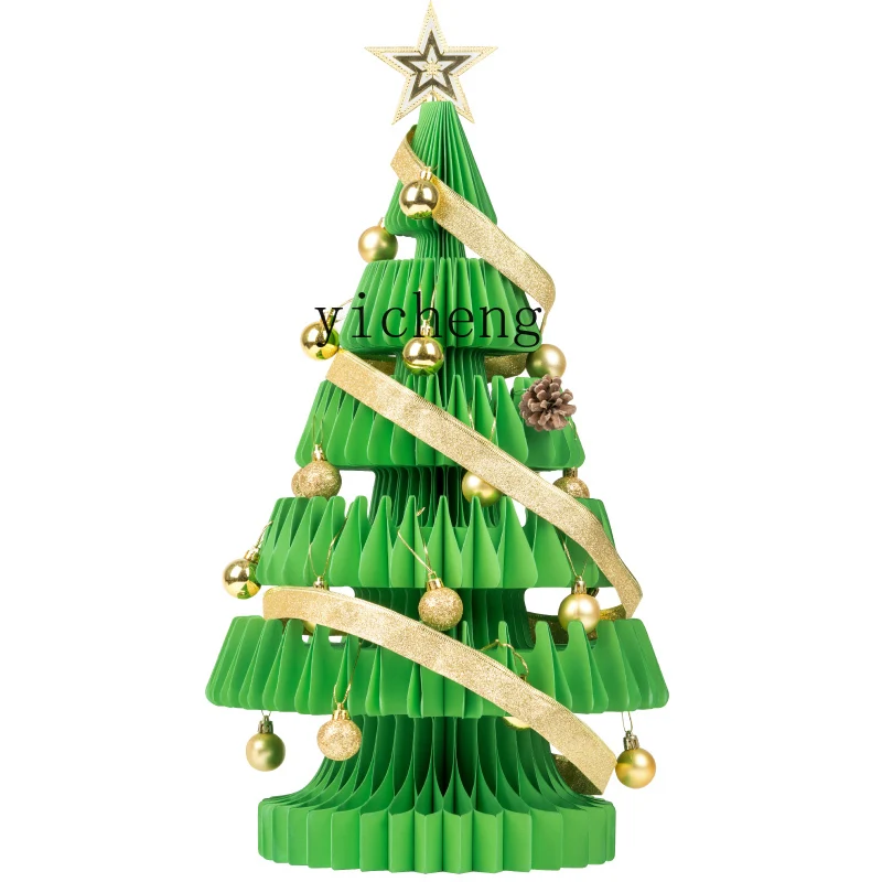 

TQH Christmas tree decoration ornament festival origami creative desktop living room home window