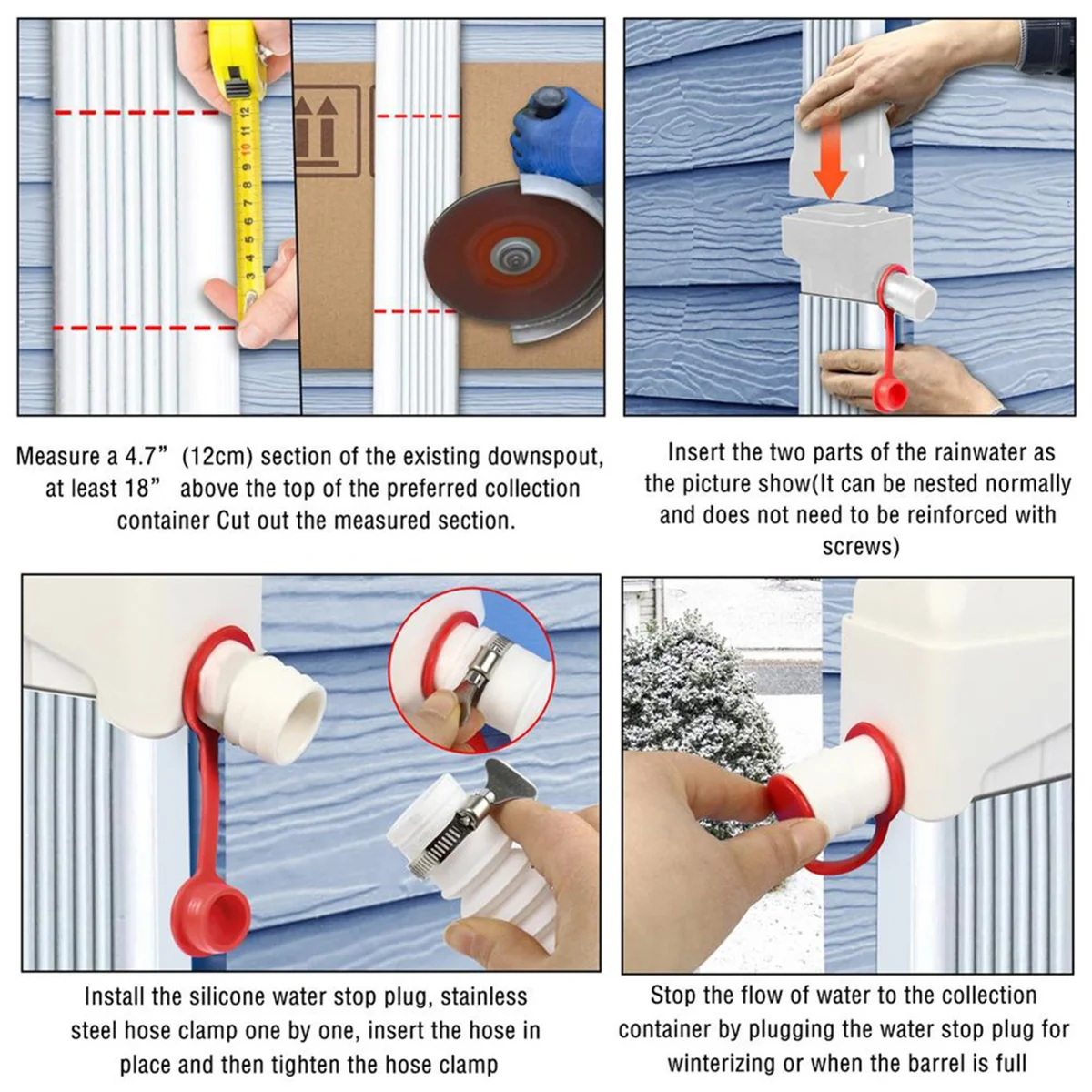 Rain Collection System Rain Water Collection Barrels Increase Water Storage Capacity Replacement Garden Rain Collector C