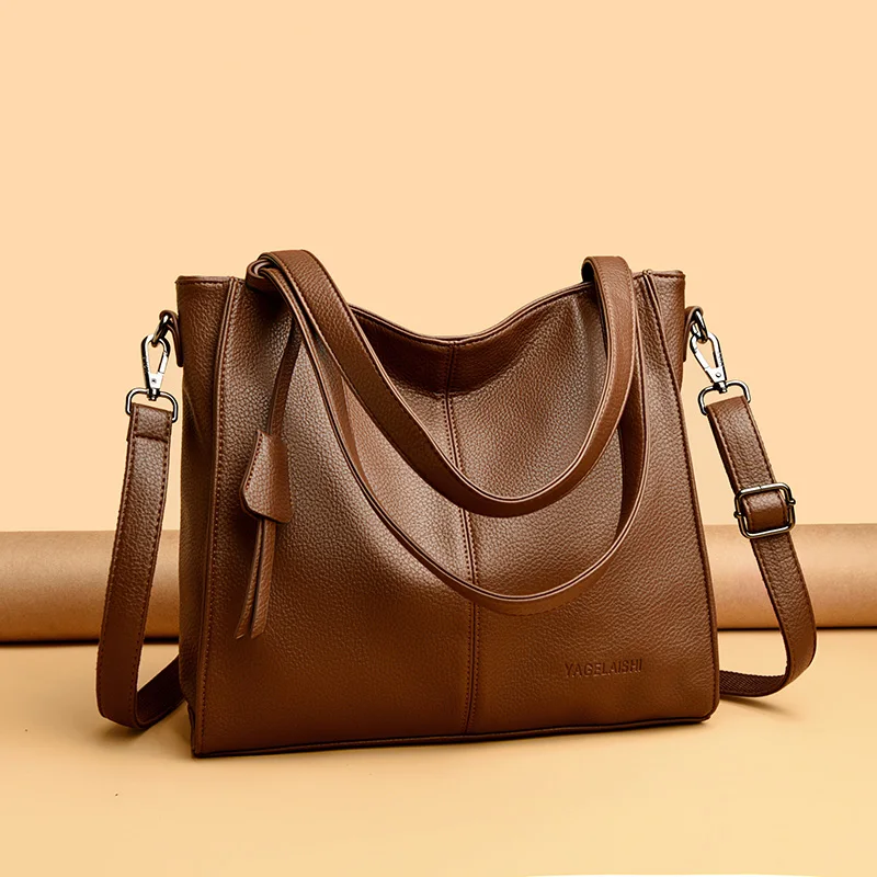 

Натуральная брендовая мягкая кожаная сумка с верхней ручкой, женские сумки, женские сумки через плечо, сумка-мессенджер, большая вместительная сумка