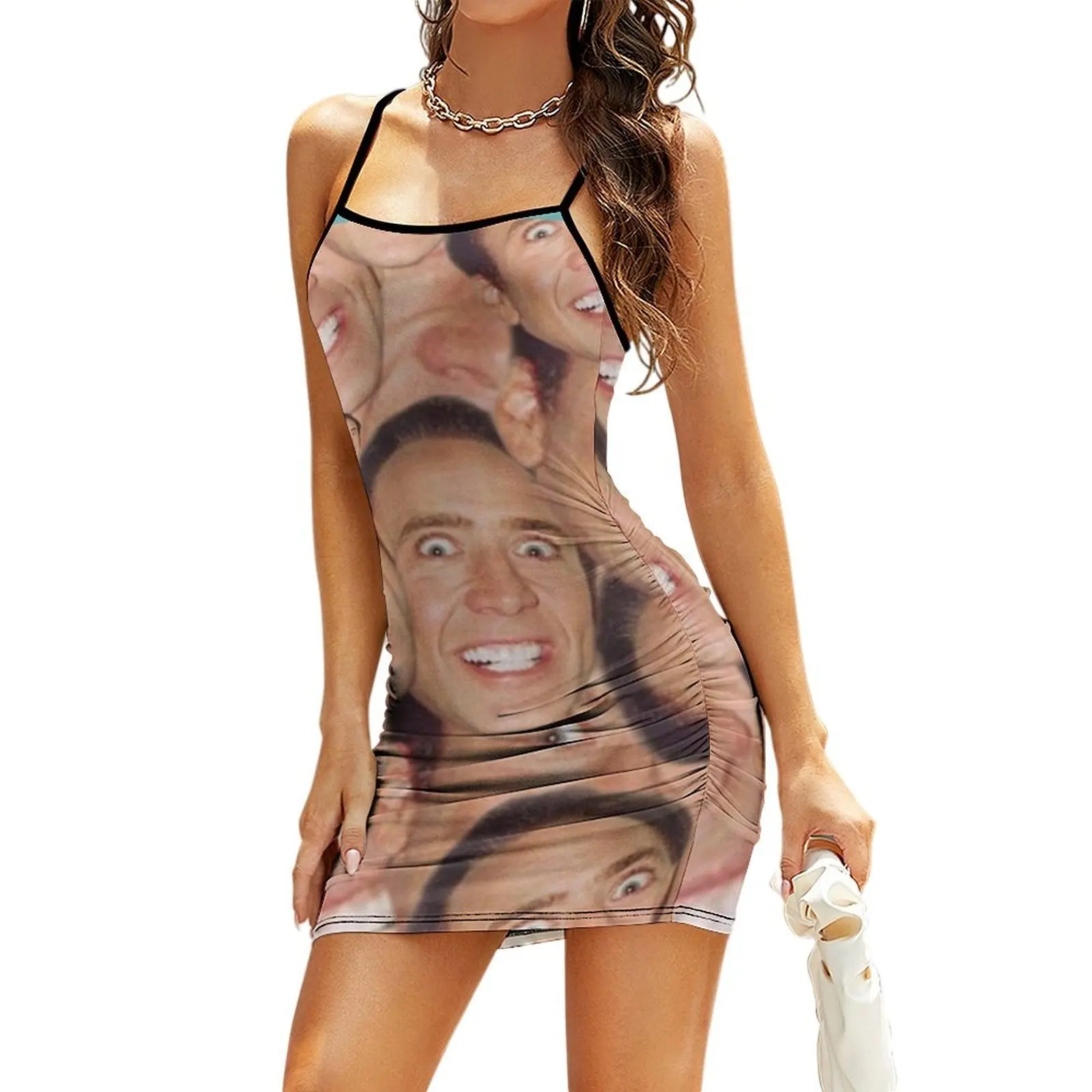 Nick Cage Mask Sling Dress Bridesmaid dress woman women's summer dresses 2026 dresses for official occasions Dress