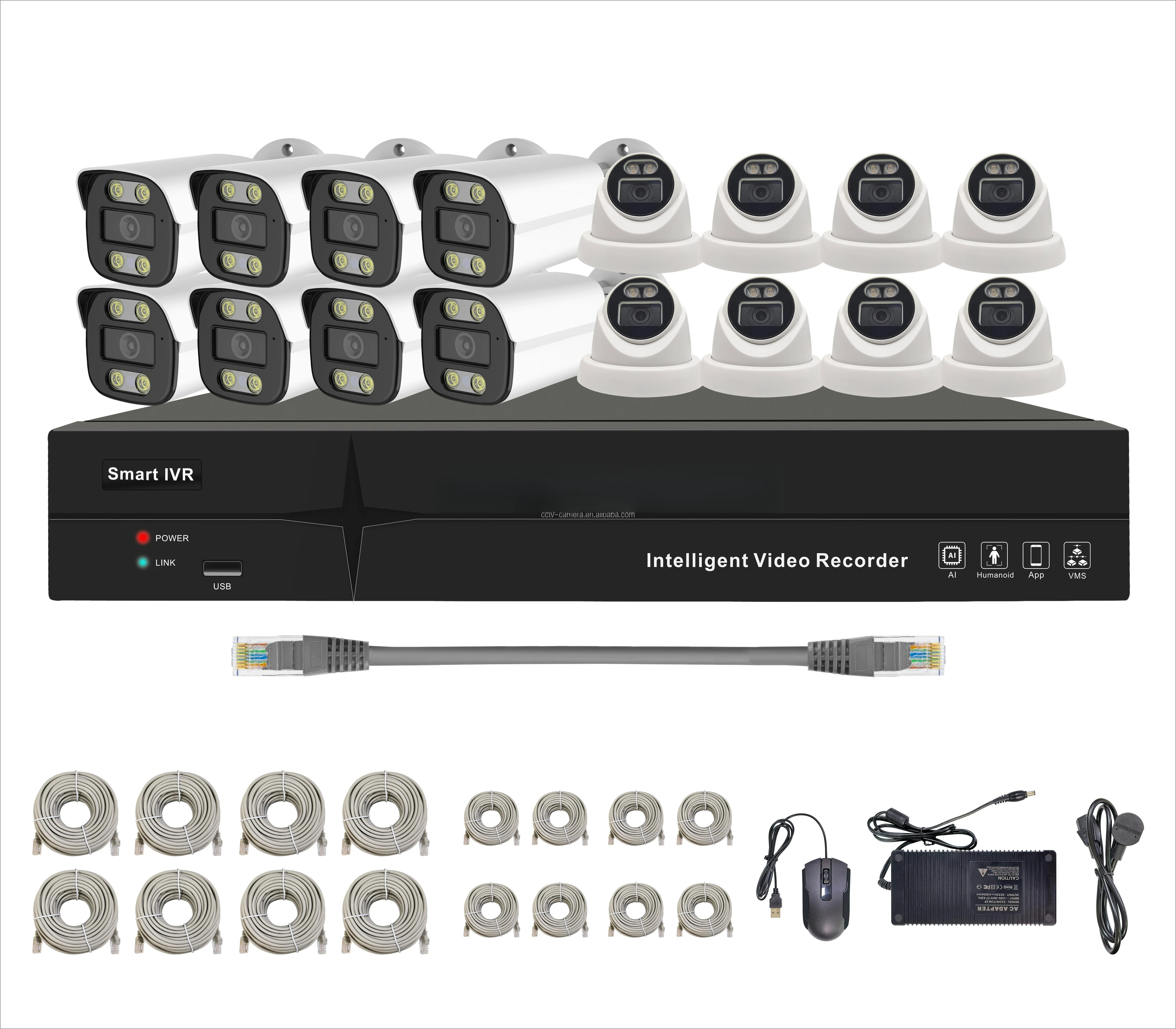 Network Video Recorder CCTV Camera Video Surveillance 16 Channel PoE NVR Kit System