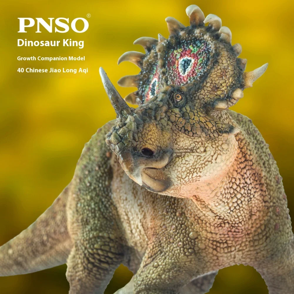 

Chinese Horned Dinosaur Ache Age Growth Companion Model Collectible/Teaching Tool Action Figure Toy For Kids & Adults
