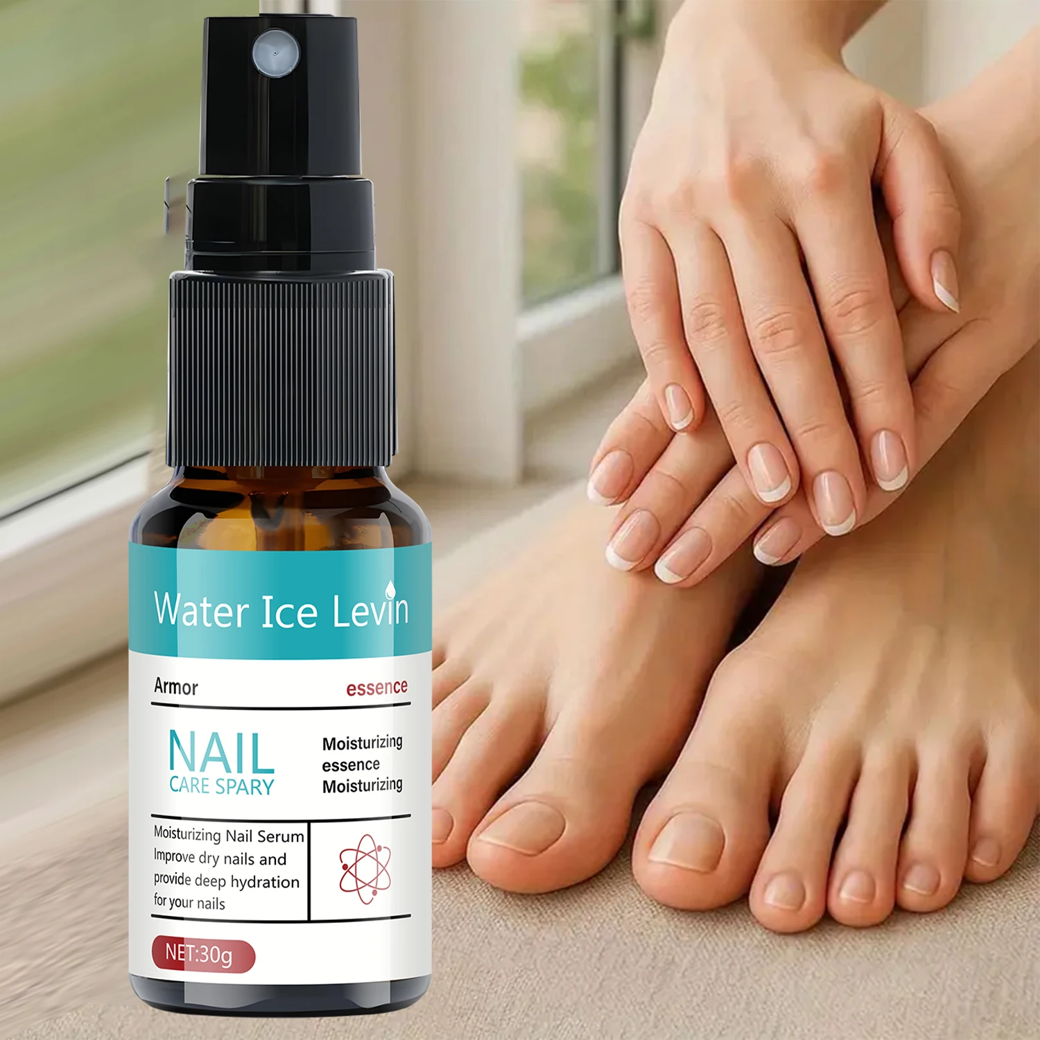 Intensive Moisturizing Nail & Cuticle Serum Spray with Hyaluronic Acid, Vitamins for Dry, Brittle Nails，Daily Hydrating Care