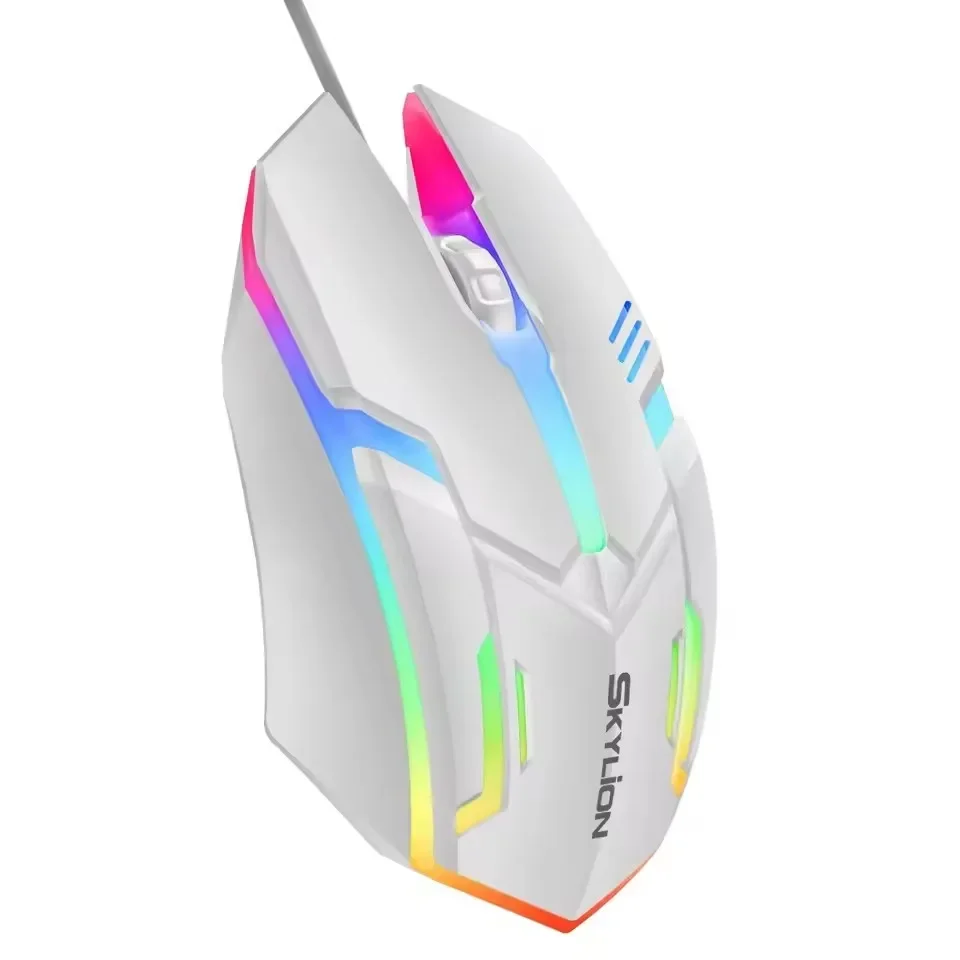 Suitable for Microsoft Windows and Apple IOS Systems, F1 Wired 3-button Mouse, Color Lighting Games, and Office