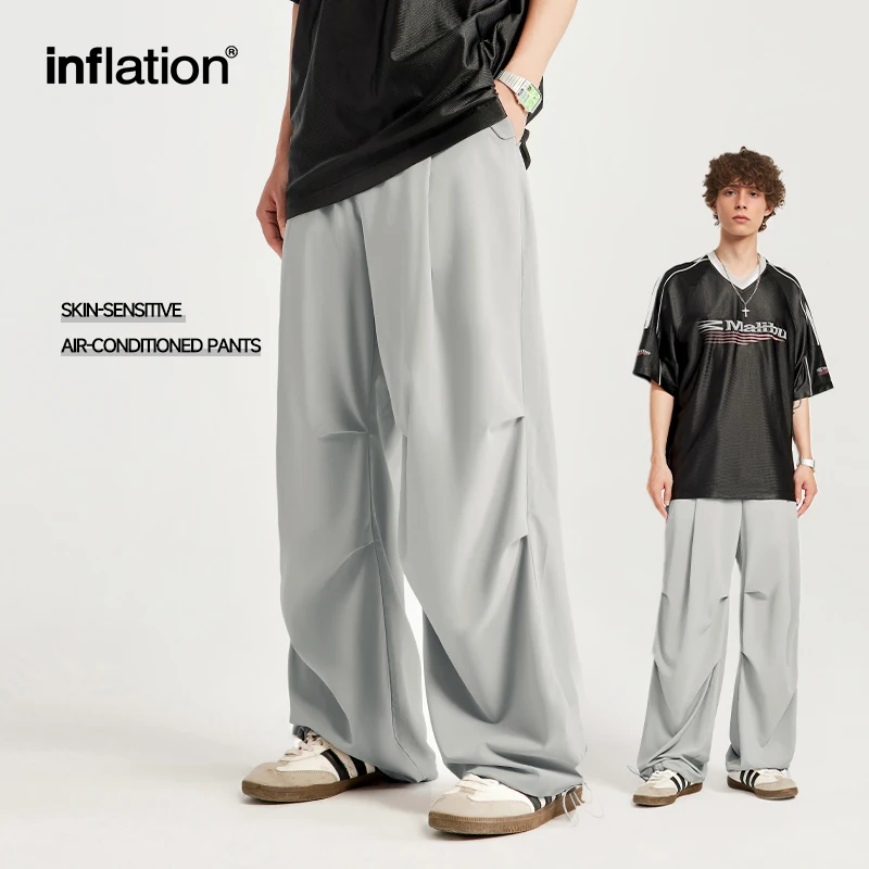 INFLATION Summer Skin-friendly Cargo Pants Men Outdoor Breathable Trousers Plus Size