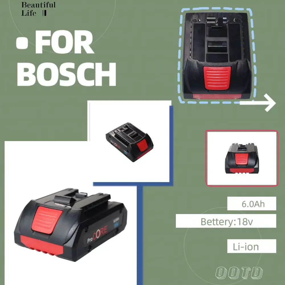 Replacement Power Tool Battery 18V 6000mAh Li-Ion For Bosch GSR18-Li BAT609 BAT618 BAT609G BAT618G 17618 37618 DGSH181