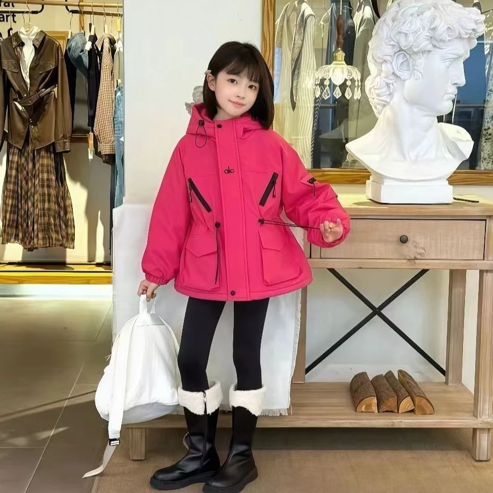 

Girls' Faux Fur Lined Winter Outdoor Jacket Thermal Insulated Parka with Contoured Waist New 2025 Big Size Winter Coat ForGirls