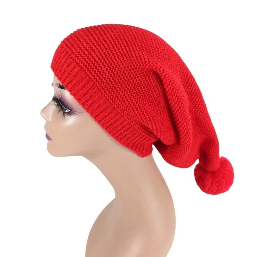 Santa Claus Christmas Knitted Hat Green Red Merry Christmas Hat Santa Beanie Hat Warm Woolen Hat Striped Hat Happy New Year