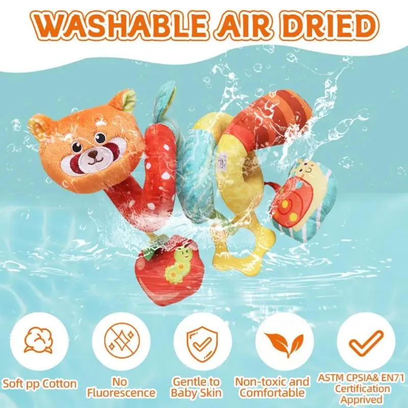 54DA Baby Sensory Play Toy Soft Cloth Panda Stroller Hanger Educational Infant Activity
