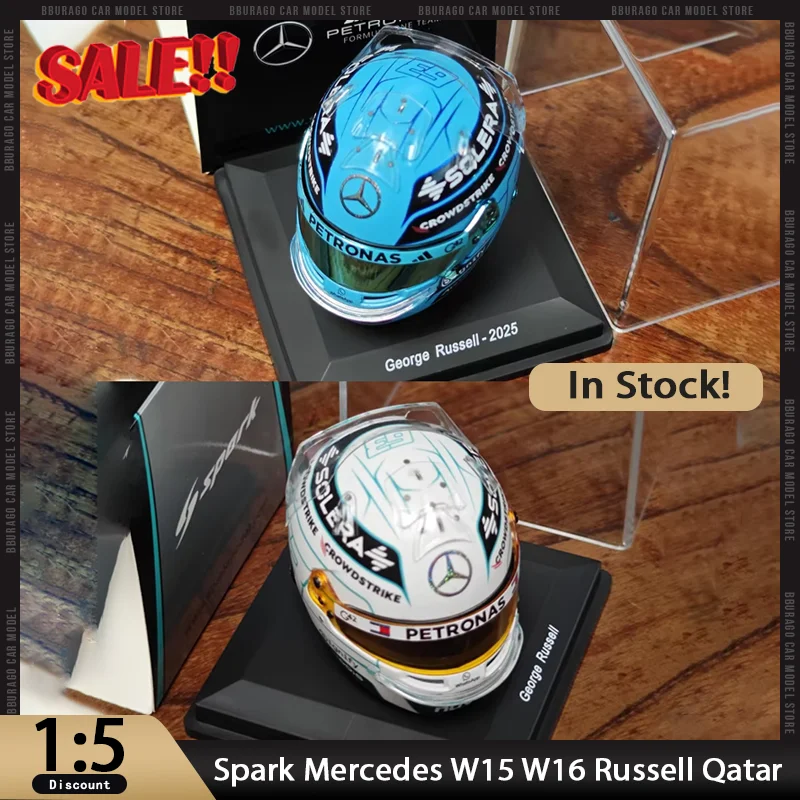 

Новинка в наличии Spark 1:5 Mercedes W15 W16 Рассел Катар Юки Цунода Итальянский Ocon 5hf117 Шлем Смола Миниатюрный Орнамент Игрушка