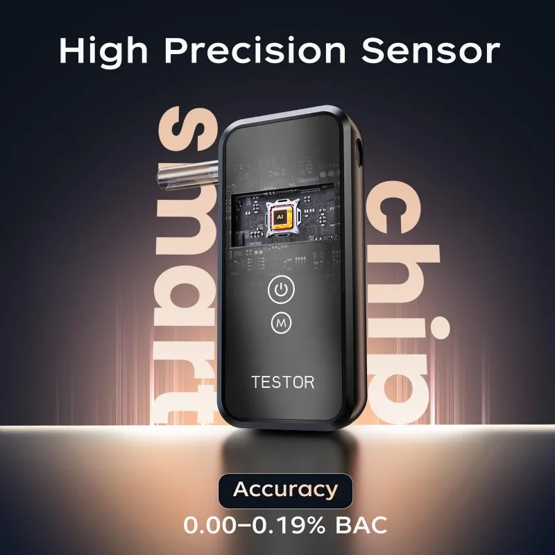 Alcohol Tester Professional Breathalyzer Alcohol Tester with Digital Display Mouthpieces for Home Car Use Accurate Portable