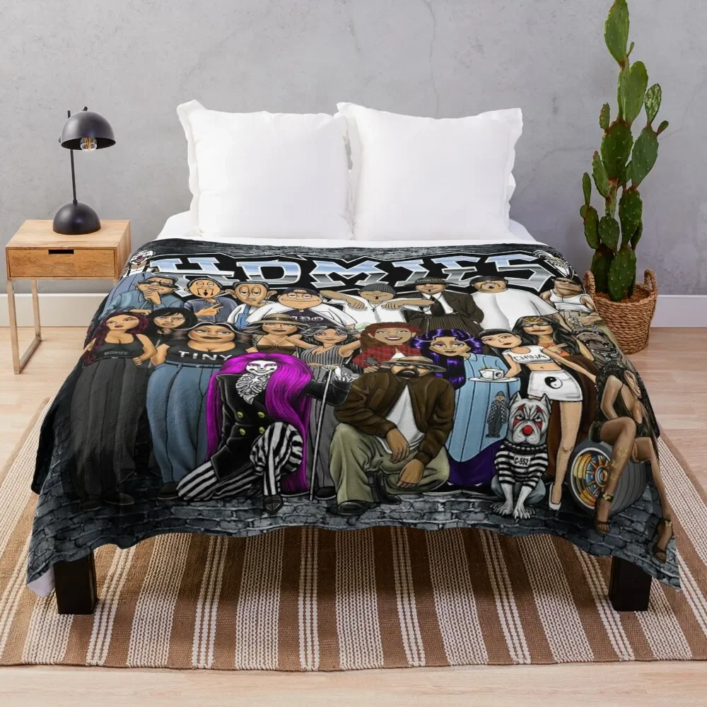 

Lil Homies 90s Chicana Throw Blanket Custom manga Bed Fashionable Blankets