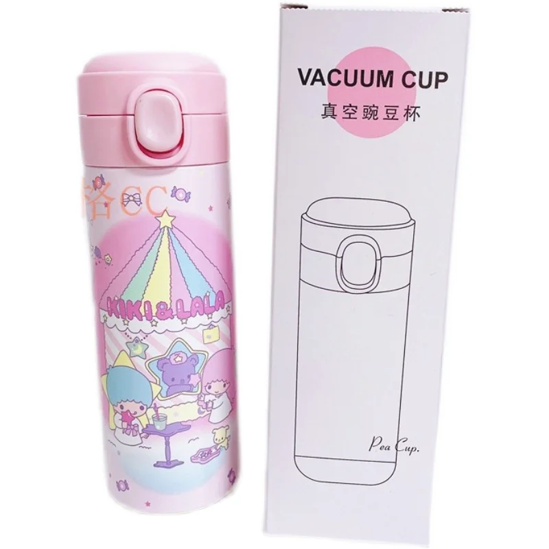 Cartoon Sanrio Thermos Cup Cute Kuromi 304 Stainless Steel Bouncing Cup HelloKitty My Melody Portable Water Bottle Student Gift