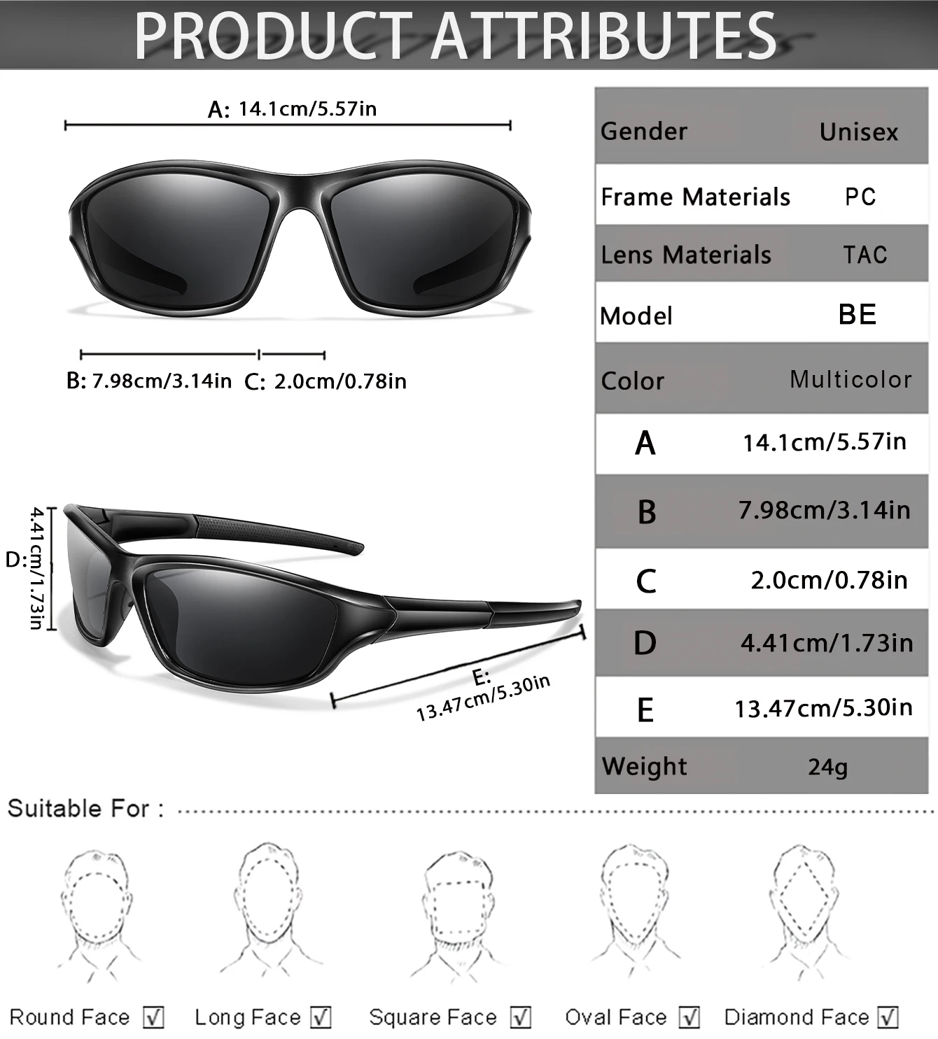 Männer und Frauen Polarisierte Angeln Sonnenbrillen Outdoor Sport Radfahren Fahren Wandern Brillen Camping Reise Transparent Rahmen UV400 – Detail 2