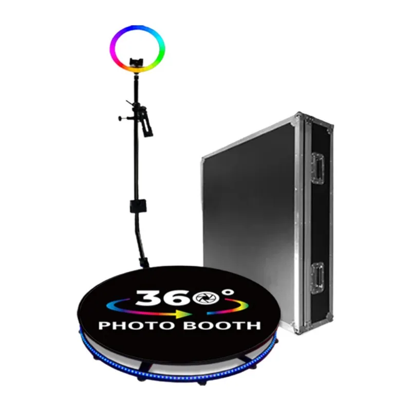 AI Rotating Platform 360 Photo Booth Machine Self-Service and iPad Camera Smartphone SLR Compatible