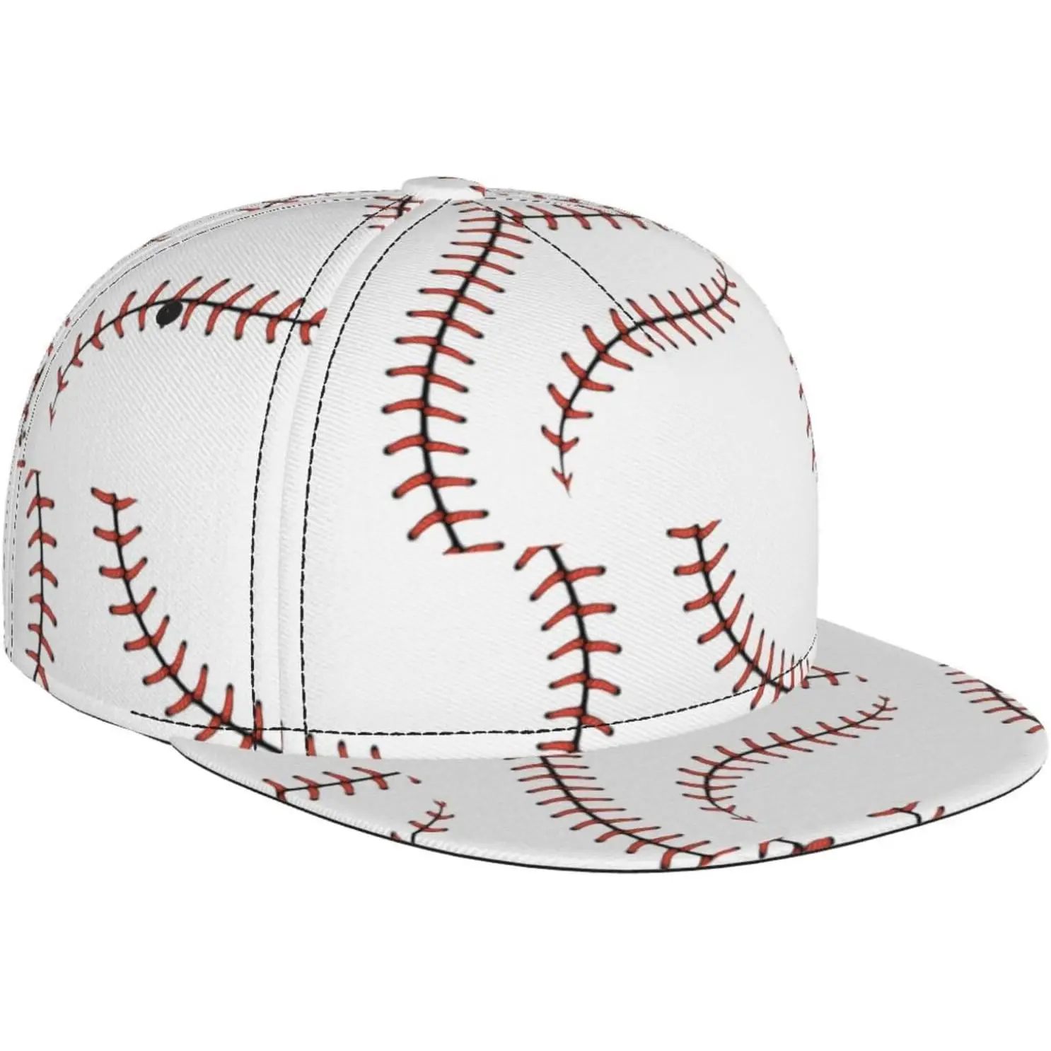 Baseball Stitches Softball Laces Print Baseball Cap for Men Women Adjustable Trucker Hat Snapback Sun Dad Cap Lightweight Unisex