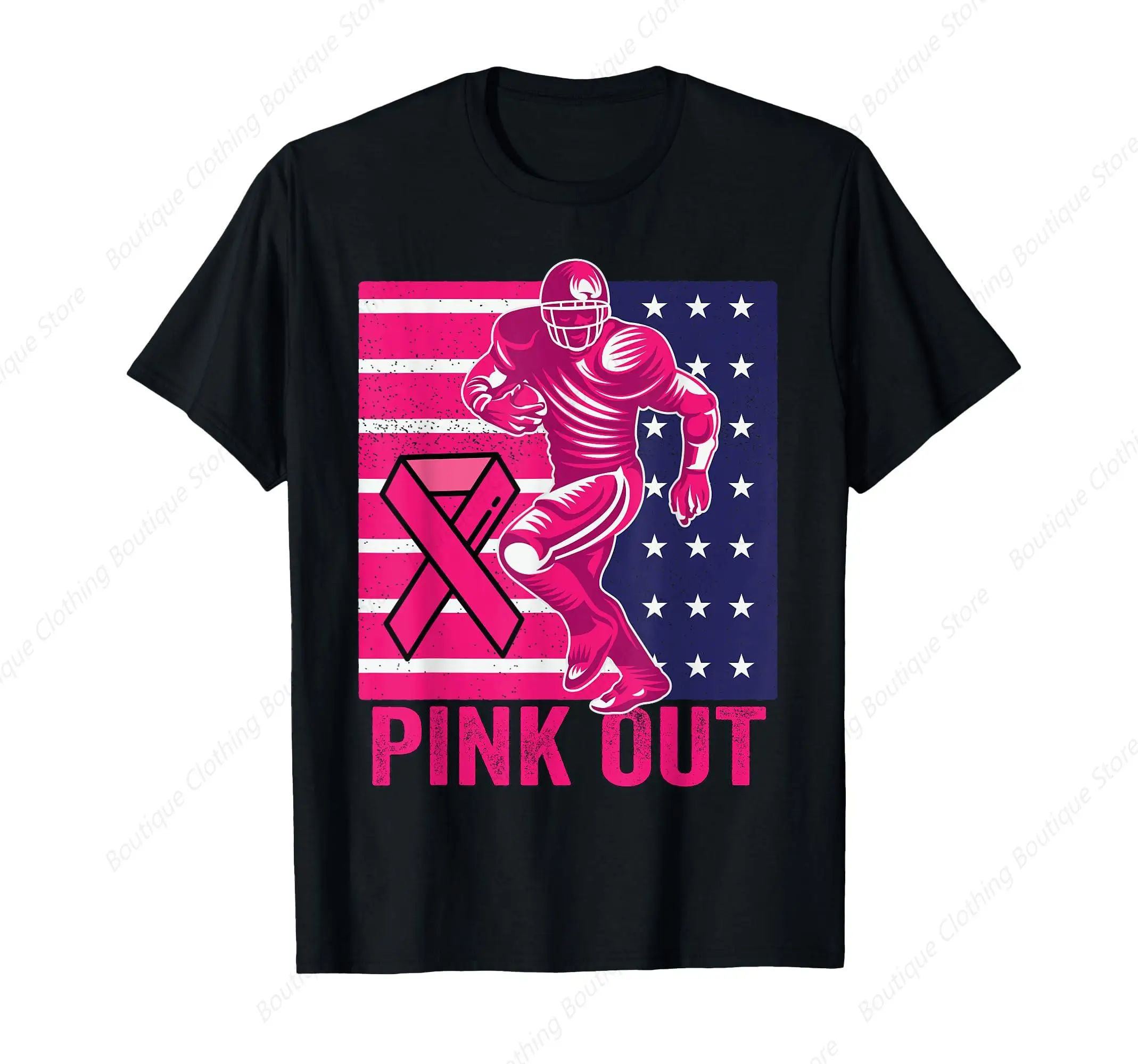 Pink Out Football Breast Cancer Tackle Breast Cancer T-Shirt