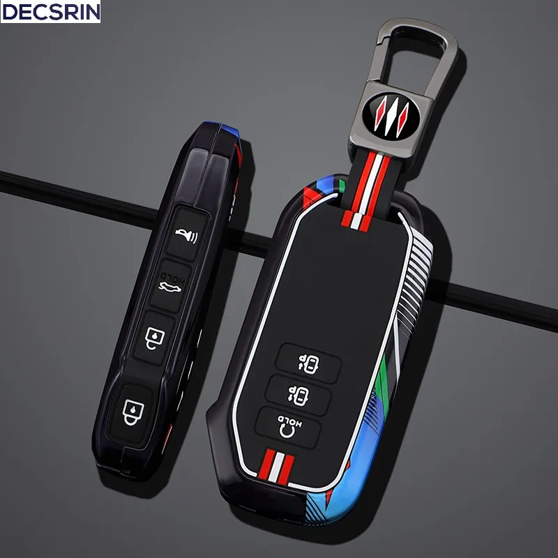 Capa para chave de carro com 7 botões, liga de zinco + silicone, para kia 2024 sportage 2023 niro híbrido 2021 sorento mq4 2022 ev6 gt-line k8 v6