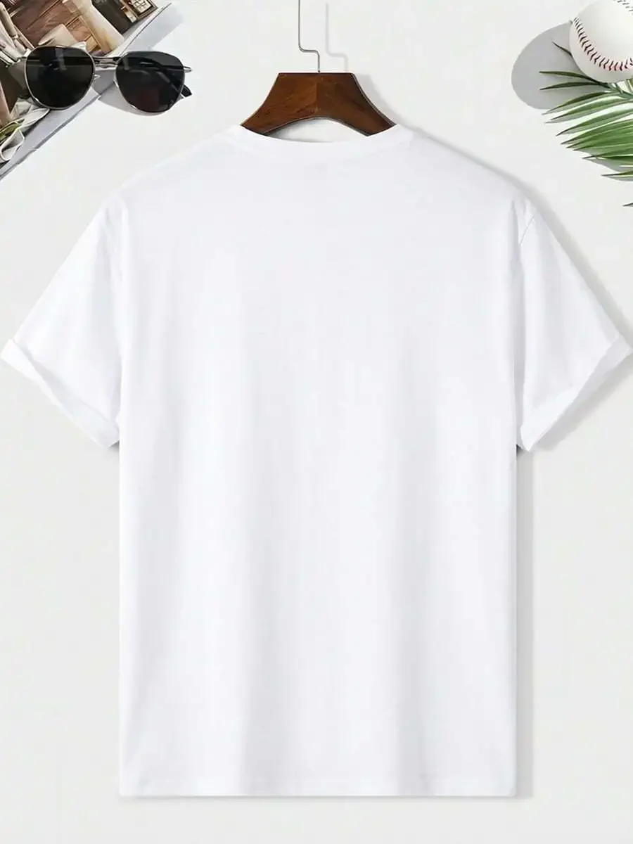 Men Unisex Casual Short Sleeve T-Shirt Vibrant Mallorcan Party Style Print Black Geometric Regular Fit Machine Washable Four Sea