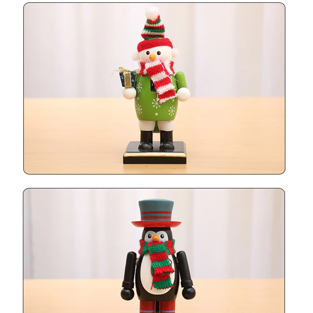 

Wooden Nutcracker Puppet Christmas Soldier Shape Ornament Painted Coated Desktop Decoration Birthday Gift for Kids