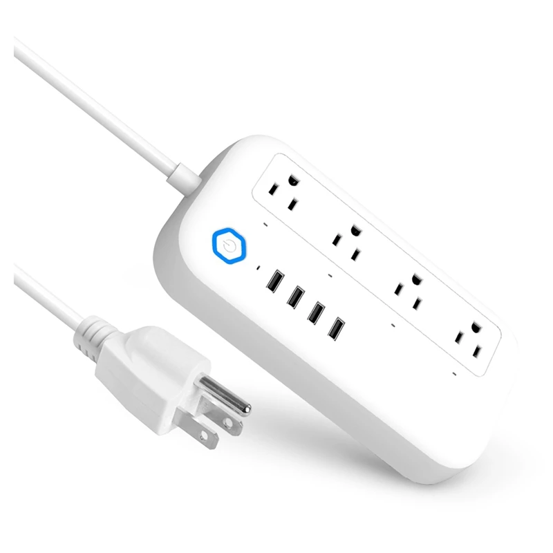 

NEW-YPS11 Wifi Smart Power Strip With 4 Outlets 4 USB Ports,Wifi Remote Control Power Strip Wireless Outlet (US Plug)