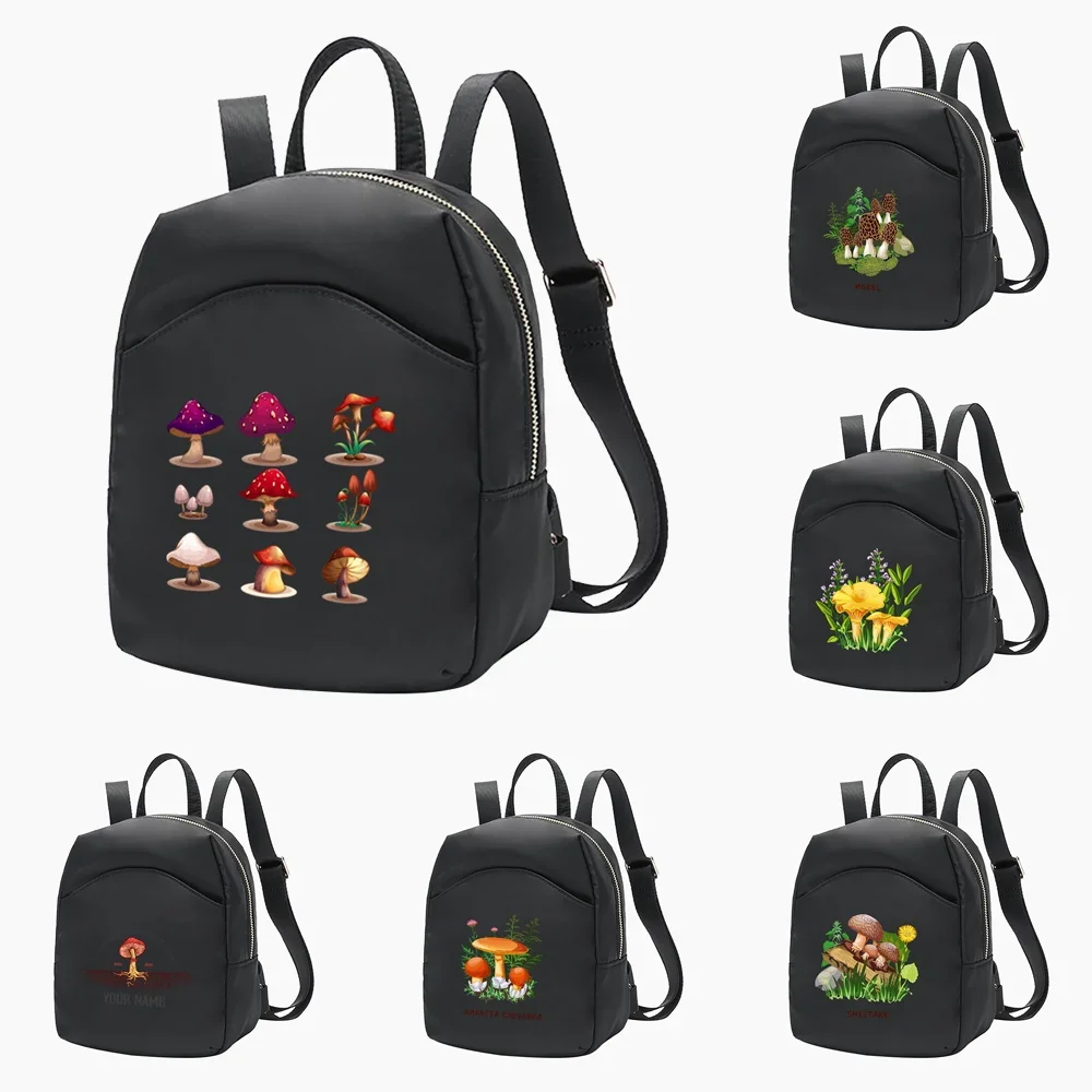 

Female Backpack Mini Student Fashion Bookbags Organizer Mushroom Pattern Series 2024 Women Casual Female School Backpack