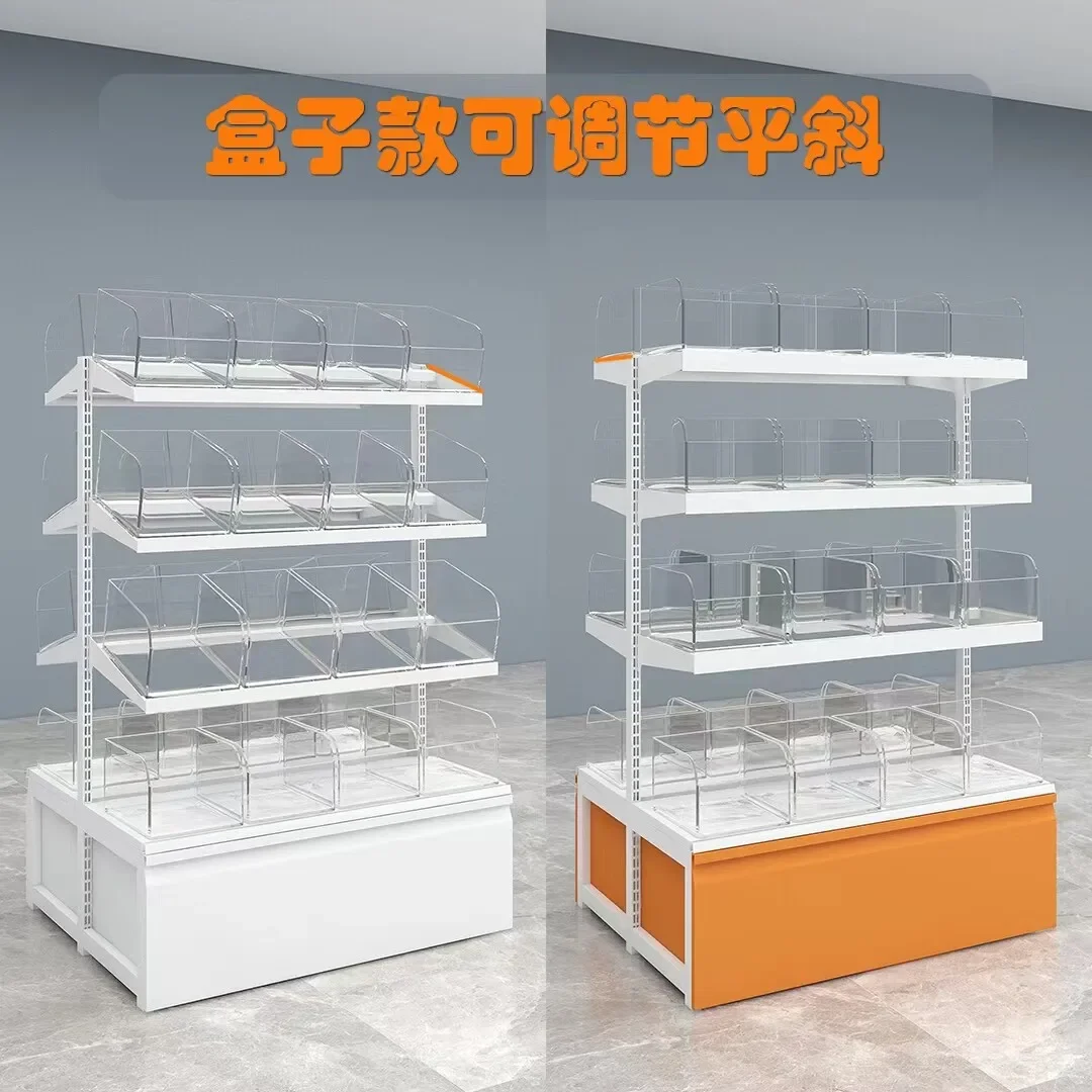 Multi-functionalSupermarket Convenience Store Loose Weight Snack Shelves Food Display Shelves Double-sided Shelves