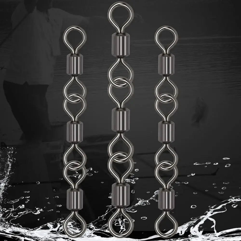 10PCS 8-Shape Fishing Rolling Swivel Flexible Rotation Connect Ring Swivel Rolling Connector Avoid Line Entanglement