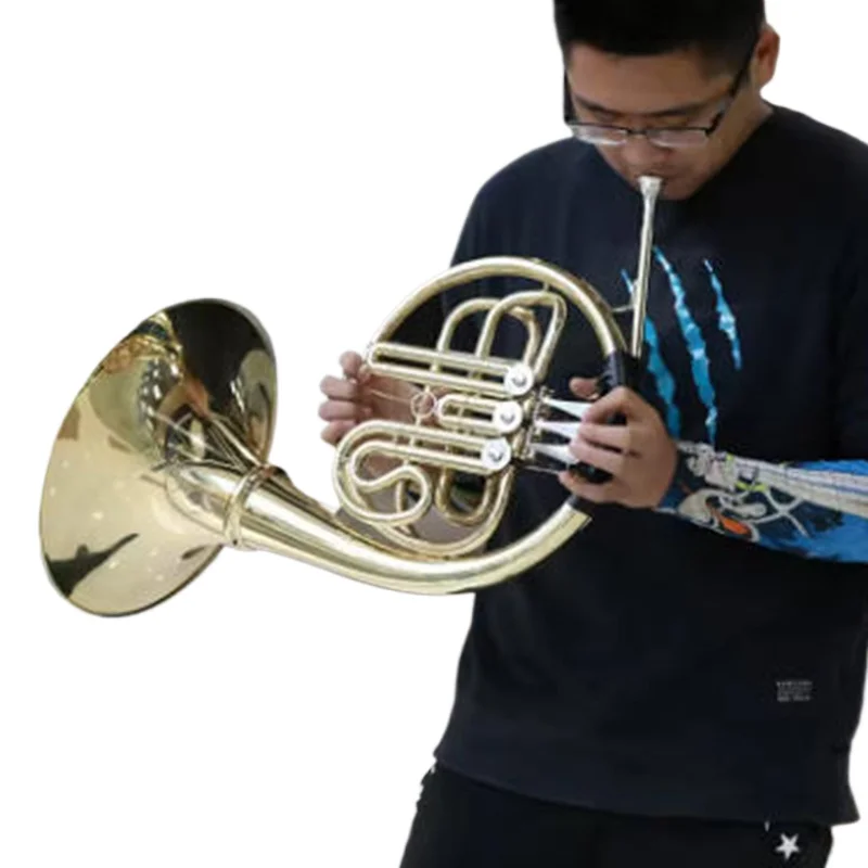B Flat Mellophone 3 Keys 4 Key Single French Horn Brass Single Row Split French Horns Gold Lacquer Double Row Mellophones