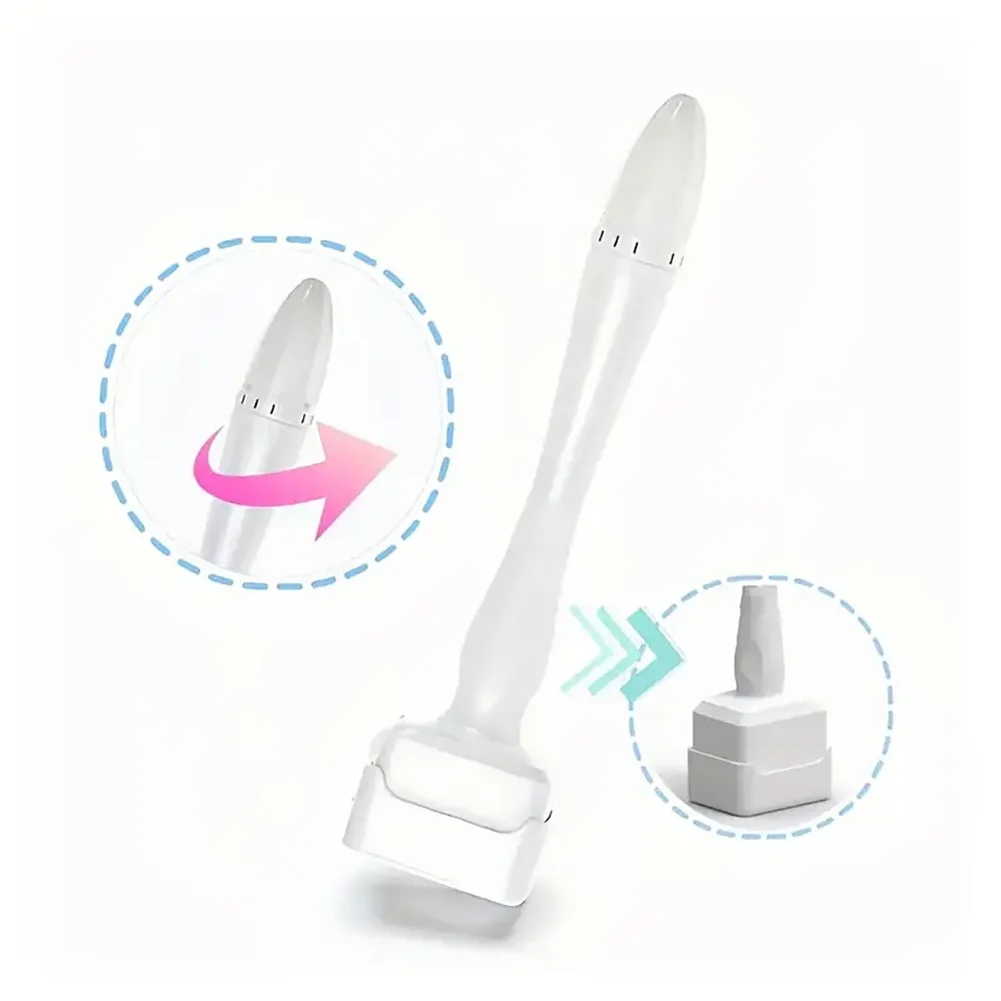 140A Derma Stamp Roller 0,2 mm Mikronadeln, verstellbarer Roller, Schönheits-Hautpflegegerät für den Heimgebrauch, für Haar, Gesicht, Kopfhaut und Bart – Detail 3