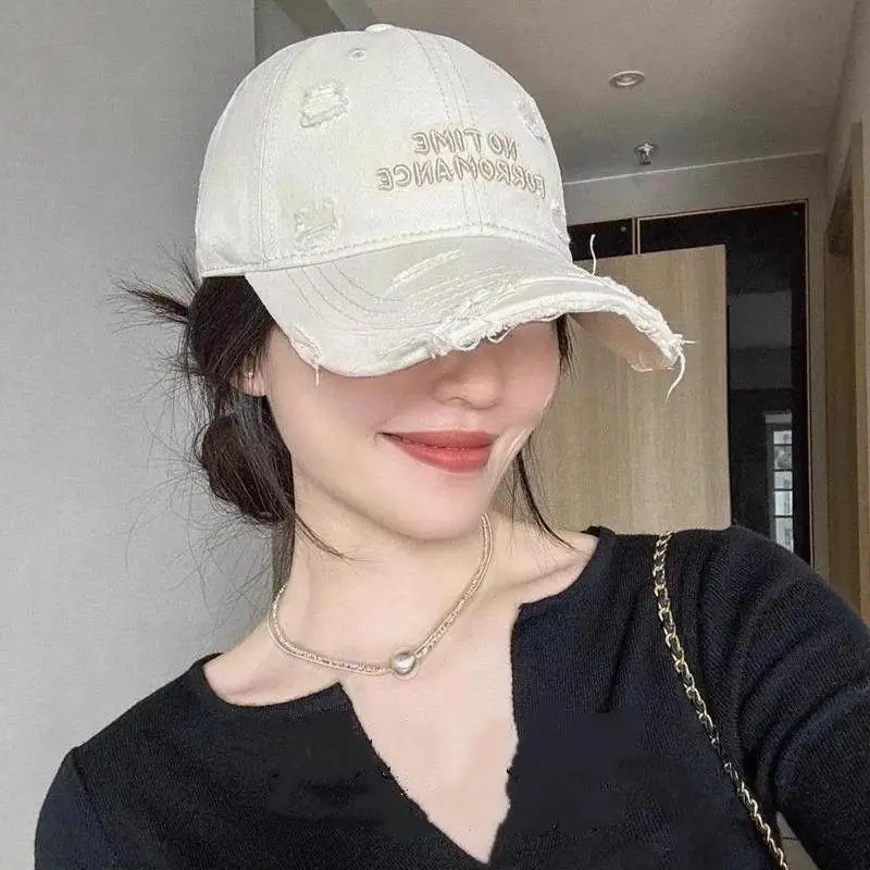 Baseball Cap 3D Embroidery Face Slimming Washable Adjustable Hat for Men Women Running Camping Outdoor Activities