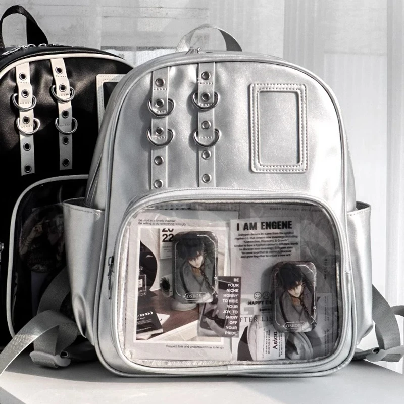 حقيبة ظهر مدرسية شفافة جديدة لعام 2025 بتصميم عملي، حقيبة يد للطلاب للحرم الجامعي، مصنوعة من مادة البولي يوريثان الناعمة، شكل...