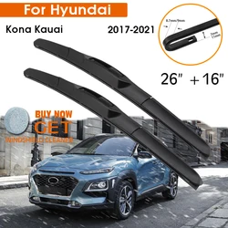 Car Wiper For Hyundai Kona Kauai 2017-2021 Windshield Rubber Silicon Refill Front Window Wiper 26