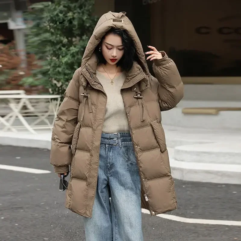 Winter Women\'s Clothing Trend Quilted Jacket Warm Hooded Parkas Design Korean Windproof Cotton-padded Jacket Puffer Jacket Black