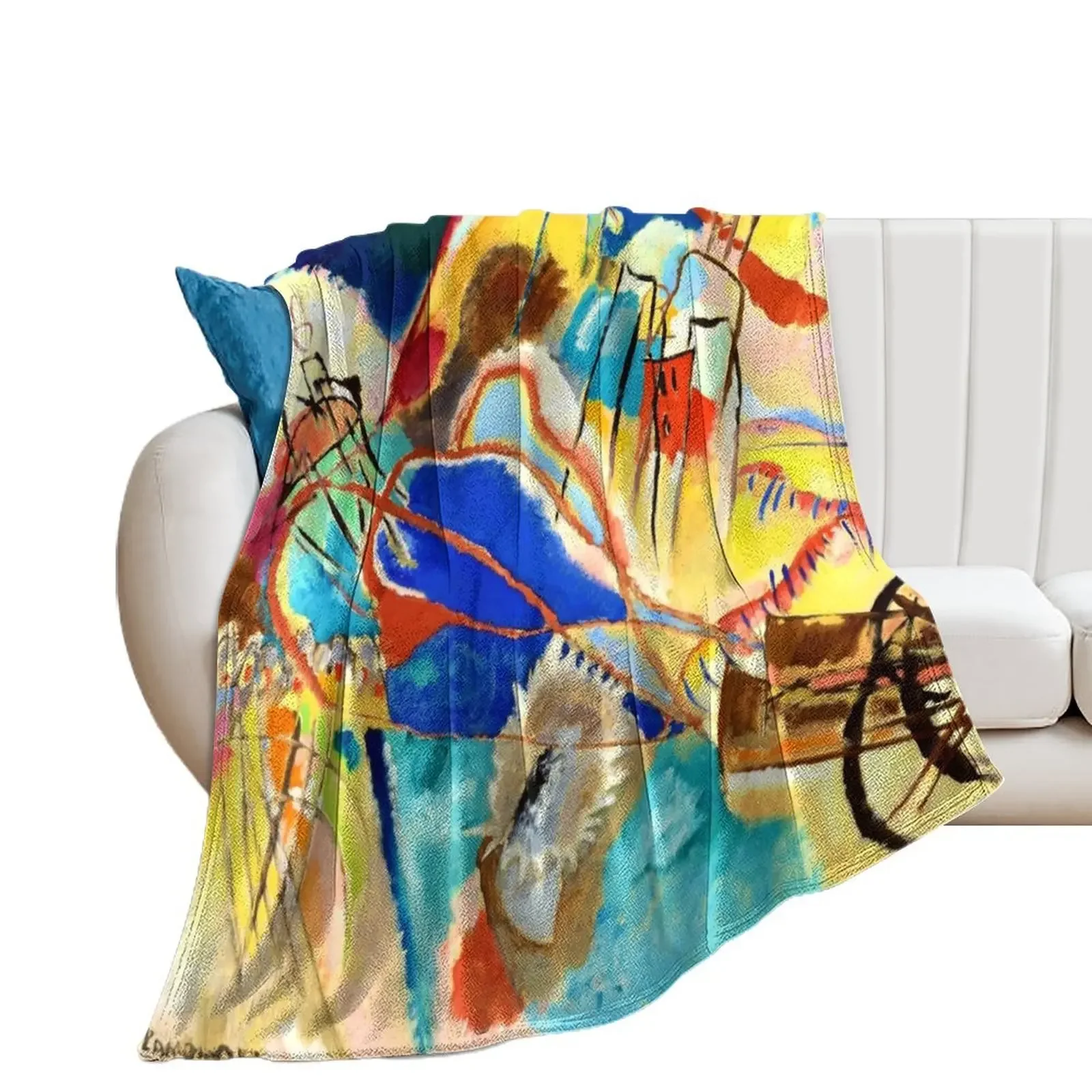 

Kandinsky Composition No 4 | Kandinsky Inspired Fine Art w/ Signature Throw Blanket Custom Large Sofa Quilt manga Blankets