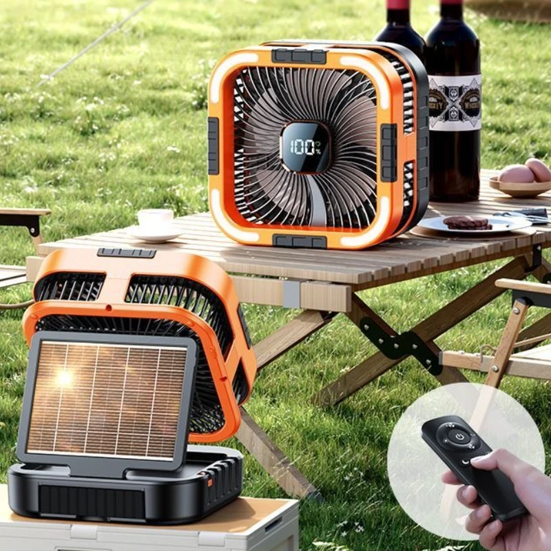 

Outdoor camping fan charging electric fan strong wind long battery life shaking usb
