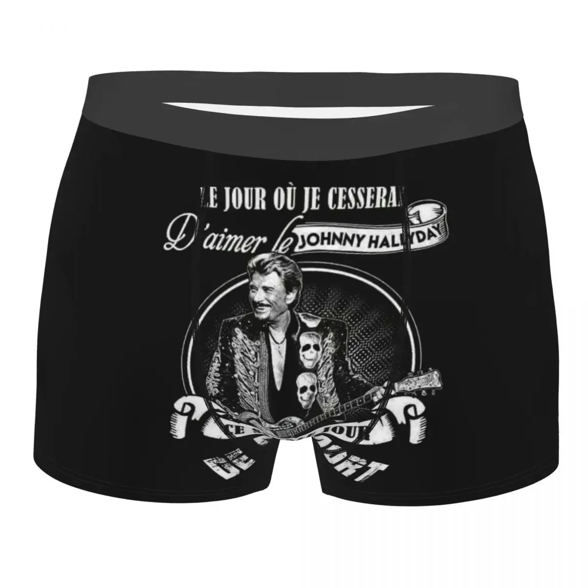 Hallyday French Singer Boxer Shorts For Homme 3D Print Heavy Rock Underwear Panties Briefs Breathable Underpants